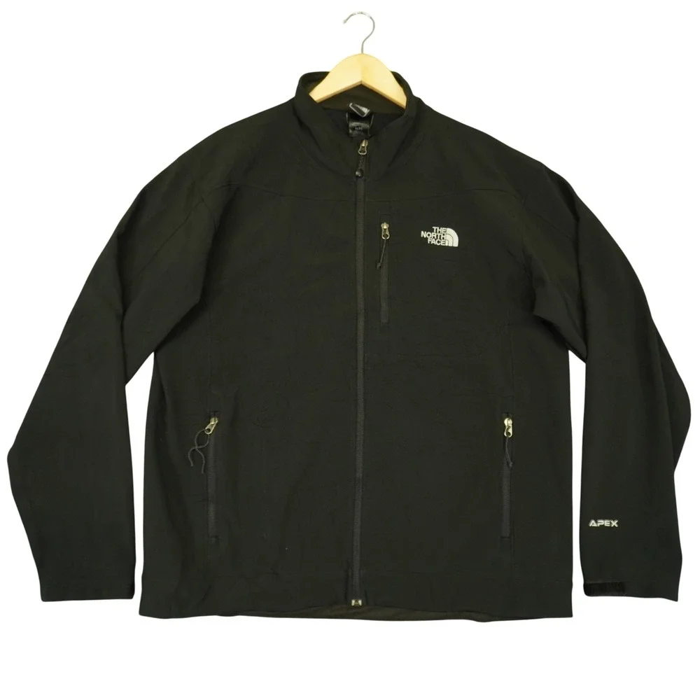 The North Face Apex Softshell Jacket Mens XL Black Full Zip Outdoor Activewear